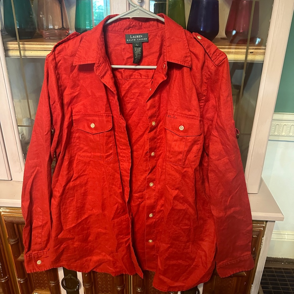 Ralph Lauren Red Linen shirt!